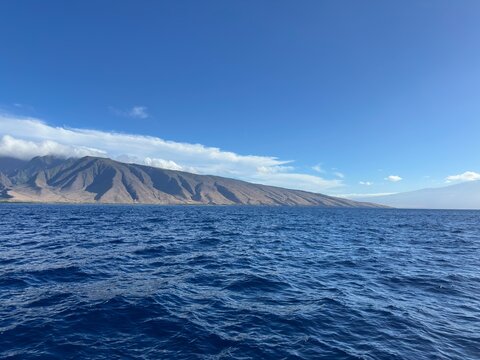 Maui Haleakala Volcanic Slopes Seen from the Ocean Hawaii