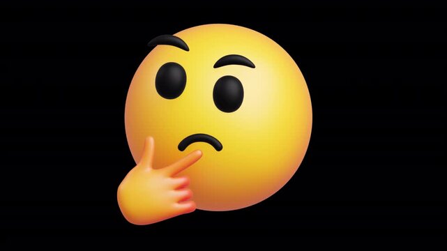 3D Thinking Face Emoji Animation | Alpha Loop
