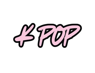 Obraz premium K-Pop Artwork Kpop text Effect vector, Pink kpop letter vector Design, pink kpop png K-Pop graffiti Svg, Korean Drama design, Korean lovers Png, k pop sticker. Kpop shirt design