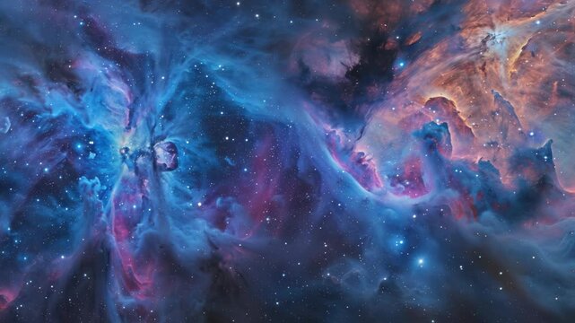 Spectacular interstellar space with vibrant colors and distant stars.