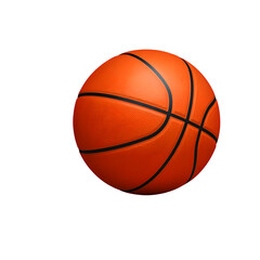 A solitary orange basketball against a dark featureless background is displayed
