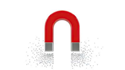 Horseshoe Magnet Attracting Metal Filings