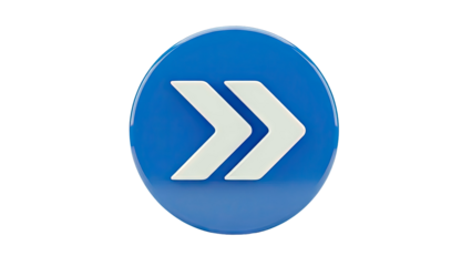 Blue circle with two white arrows pointing right