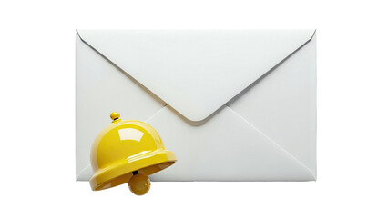 Email notification bell with a white envelope
