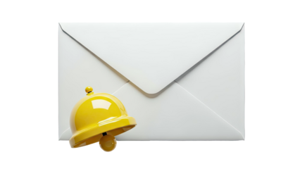 Email notification bell with a white envelope