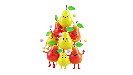 Cartoon Pears with Arms and Legs