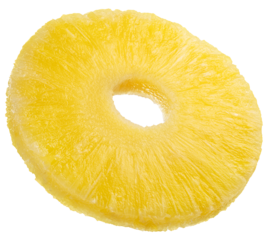 Pineapple ring on a white background. File contains clipping paths.