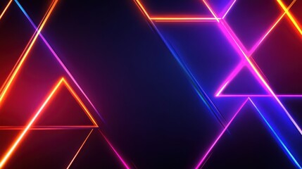 Abstract neon triangles in vibrant colors
