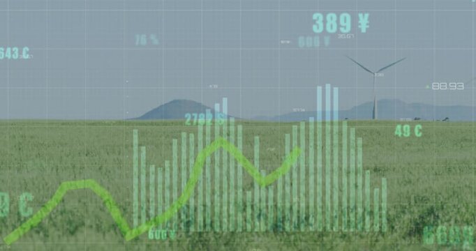 Animation of statistics and data processing over tree in agriculture field