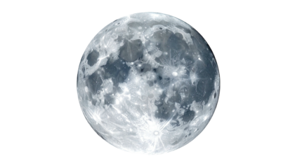 Large, detailed image of the moon isolated against a stark black background