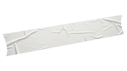 Blank tyvek tape strip mockup spunbound fiber texture straight layout durable look isolated on white background