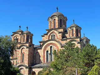 Obraz premium Belgrade, Serbia. September 19, 2025. A view from St. Mark's Church in Belgrade, Serbia.