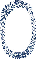 Floral Oval Frame with Butterflies