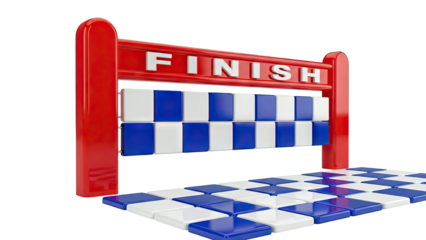 Red Finish Line with Checkered Pattern