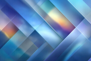 An abstract geometric background with translucent diagonal panels and soft color gradients.  