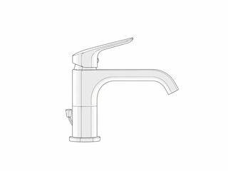 A vector illustration of a modern faucet