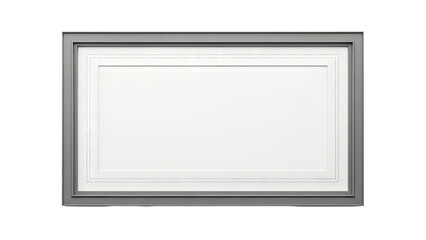 Modern Rectangular Gray Picture Frame with White Matting