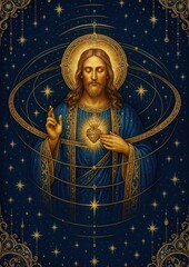 Obraz premium Sacred celestial art with radiance.
