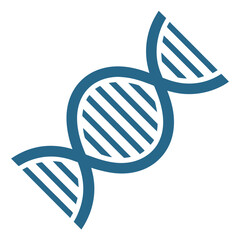 Minimalist blue DNA double helix icon symbol for medical apps, healthcare user interfaces, and biotechnology branding.