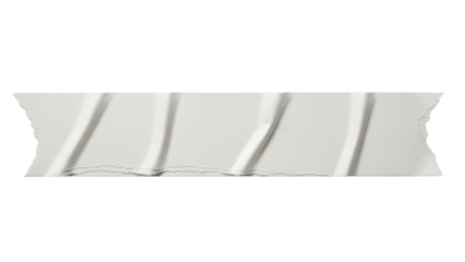Blank white masking tape strip mockup smooth paper texture horizontal layout soft wrinkles isolated on white background (7)