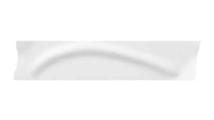 Blank white masking tape strip mockup smooth paper texture horizontal layout soft wrinkles isolated on white background (9)