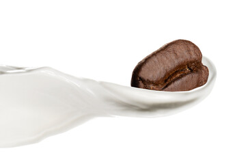 Milk Splash with Coffee Bean
