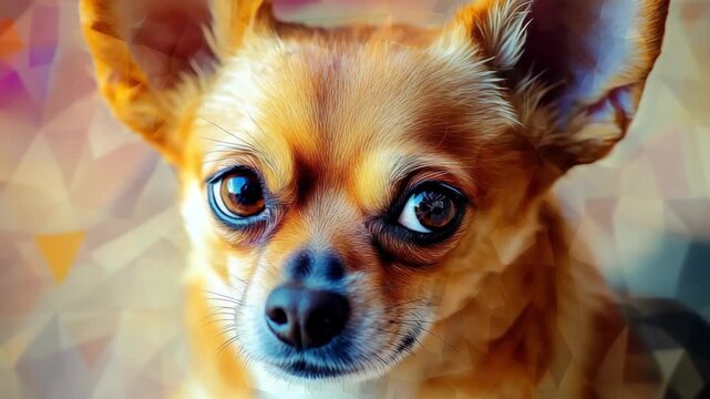 A small brown and white chihuahua looking slightly upset. The dog's ears are perked up, giving it an attentive expression despite the apparent displeasure.