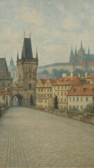 Fototapeta premium Charming historic European cityscape mobile wallpaper