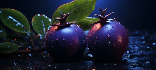 silhouette of mangosteen ,generative AI