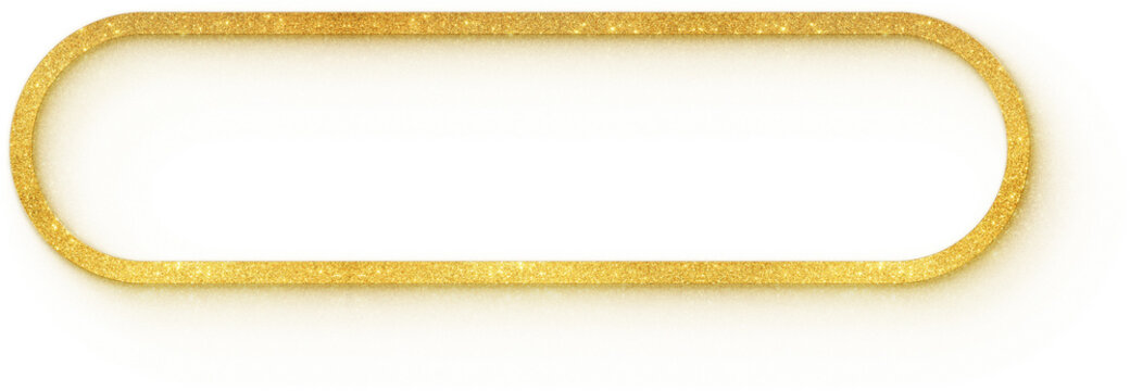 Long rounded gold glitter button frame with copy space