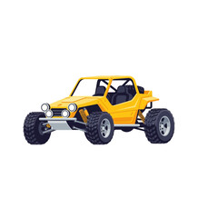 Yellow Dune Buggy Off-Road Vehicle Illustration Isolated on White Background for Adventure and Extreme Sports
