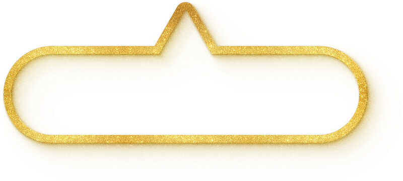 Gold glitter tooltip frame with top triangle pointer