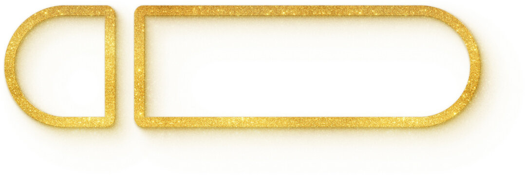 Gold glitter split input field frame with left button section