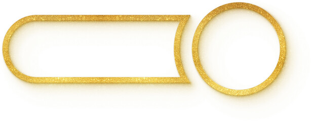 Obraz premium Gold glitter toggle switch frame in right active position