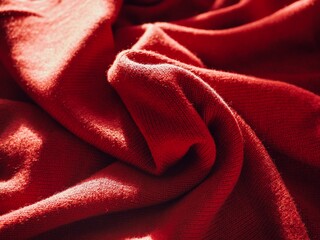 빨간색 스웨터 원단 배경 이미지