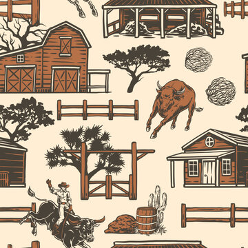 Ranch cowboy scene