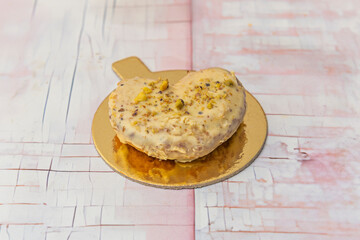 an extreme close-up showcasing each of the hundreds of separate layers of puff pastry, the caramelized sugar crystals