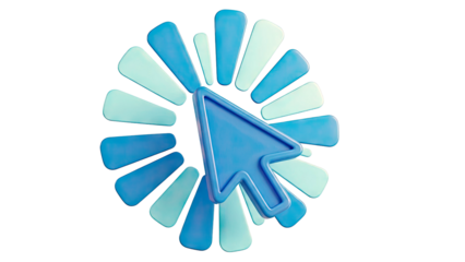 Blue Cursor and Loading Spinner Icon