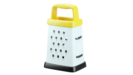 Modern Cheese Grater with Yellow Handle and White Body