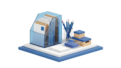 Desk Organizer with Stationary Items