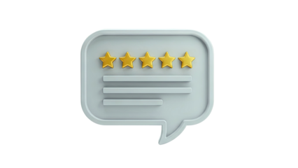 Five Gold Stars in a Speech Bubble