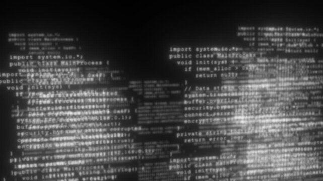 Abstract White Data Code Animation on Dark Background
