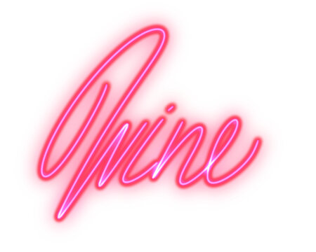 Neon lettering &ldquo;wine&rdquo; in glowing vintage style