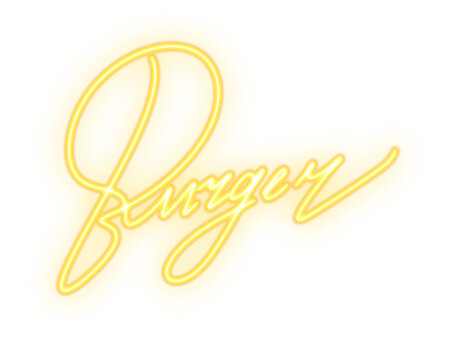 Neon lettering &ldquo;burger&rdquo; in glowing vintage style