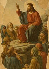 Biblical teaching scene illustration.