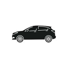 Naklejka premium Compact City Car Glyph Icon, Urban Transport and Small Vehicle Symbol