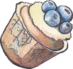 Cupcake sweets pastry watercolor illustration