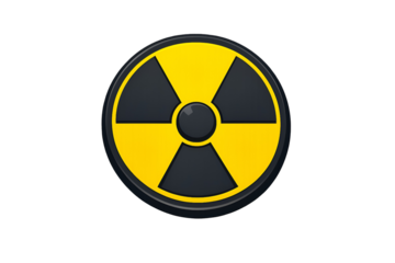 Iconic bright yellow and black radiation hazard warning symbol graphic