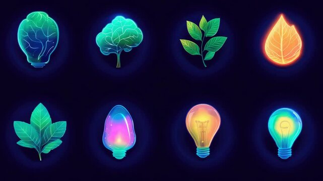 of a light bulb featuring various botanical elements such as leaves and plants
