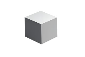 Simple three dimensional white and gray isometric cube isolated object illustration